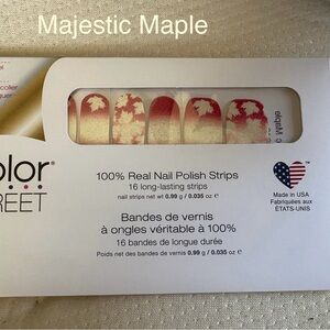 Color Street Majestic Maple Nail Strips - Red and Cream